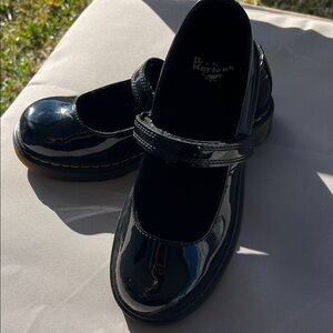 Dr. Martens Maccy Shiny Black Kids Mary Jane Shoes